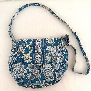 Vera Bradley Quilted Saddle Up Crossbody Bag Retired Blue Lagoon Pattern Purse